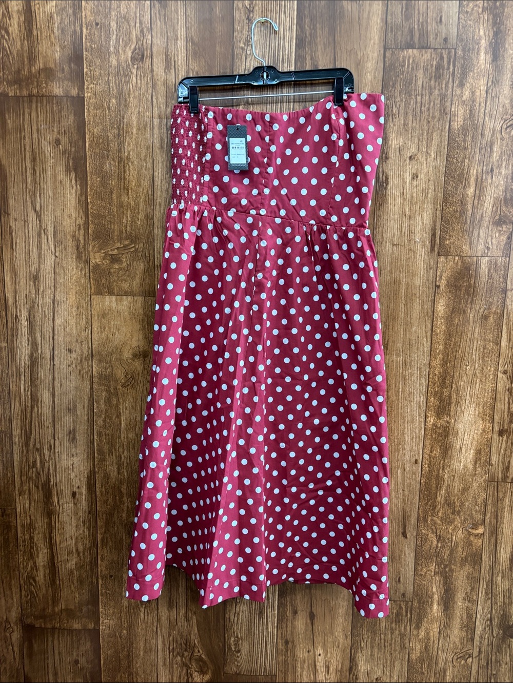 NWT City Chic Red and White Polka Dot Midi Skirt